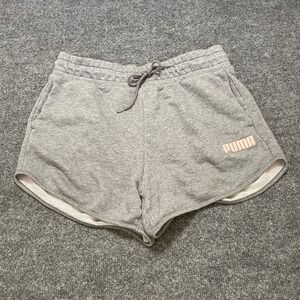Puma Gray Sweat Shorts Women's Size Medium Drawstring Athletic Casual